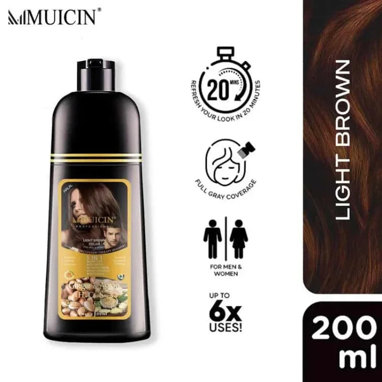 Muicin 5-In-1 Herbal Hair Color Shampoo – Natural Black Shine In Just 5 Minutes
